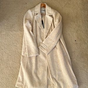 Beige, long trenchcoat